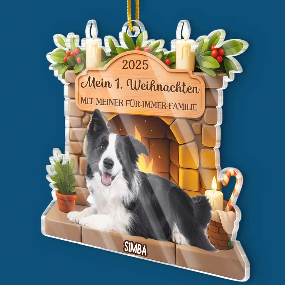 Mein 1. Weihnachten-Personalisierter Acrylanhänger mit  Foto Christbaumschmuck für Haustiere