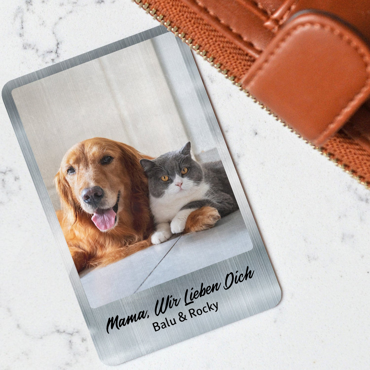 Personalisierte Brieftasche-Karte mit Foto und Text Geschenk für Familie und Paar