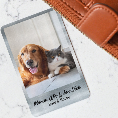 Personalisierte Brieftasche-Karte mit Foto und Text Geschenk für Familie und Paar