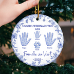 Unser 1. Weihnachten als Familie zu...Handabdruck-Ornament Christbaumschmuck mit Namen