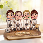 Vintage Fußballpapa Personalisierter PAPA-Holzaufsteller mit Kinder