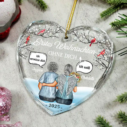 Erstes Weihnachten ohne Dich-Personalisiertes Glasornament Christbaumanhänger Trauergeschenk
