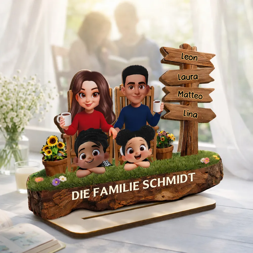 Eltern und Kinder-Personalisierter Holzaufsteller Geschenk für Papa, Mama, Oma und Opa