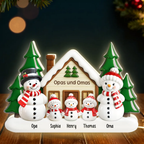 Personalisierte Lichtbox mit Schneemanfamilie Weihnachtsdekoration für Eltern, Oma, Opa und Kinder