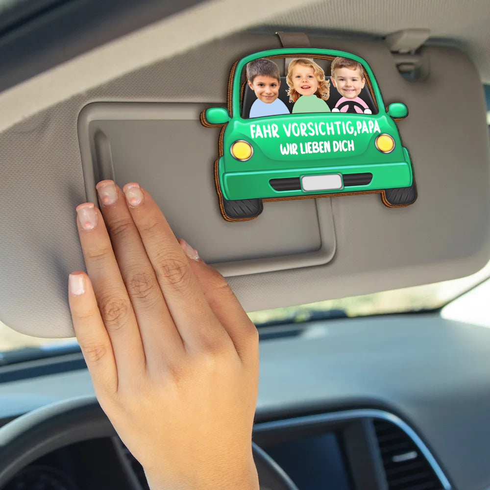 Personalisiertes Sonnenblendenclip mit 1-3 Personen Geschenke für Familie