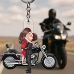 Motorrad-Paar Personalisierter Acrylschlüsselanänger mit Namen