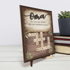Personalisierte 2-Schicht-Holztalf mit Kreuzworträtsel Geschenk für Familie