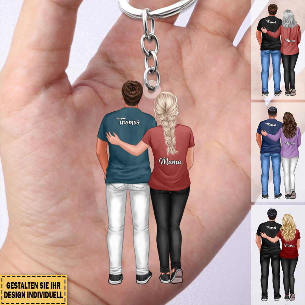 Mama und Sohn-Acryl Schlüsselanhänger mit Namen