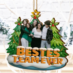 Personalisierter Holz-Weihnachtsanhänger mit Foto & Spruch
