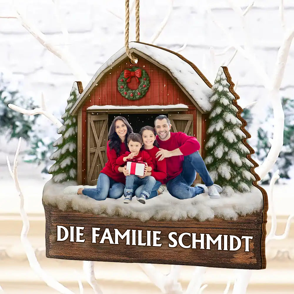 Personalisierter Holz-Weihnachtsanhänger mit Foto und Text