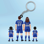 Personalisierter Acrylschlüsselanhänger mit Fußballfamilie