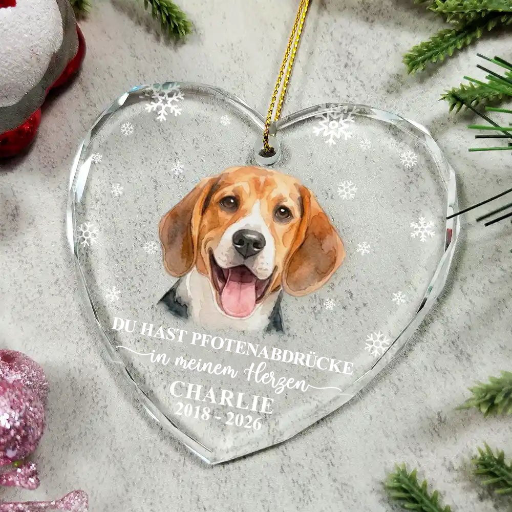 Personalisierter Glas-Weihnachtsanhänger mit Foto - Erinnerung an dein Haustier