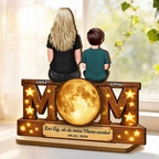 "Der Tag als du meine Mama wurdest" MOM-Personalisierter Holzaufsteller mit Mondphase Geschenk für Mama