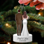 Hochzeitspaar-Personalisierter Acrylanhänger mit Figuren und Text Geschenk zum Jahrestag