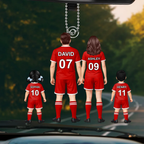 Personalisierter Acrylanhänger mit Fußballfamilie