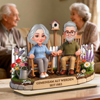 Gemeinsam Alt Werden seit.... Personalisierter Holzaufsteller mit Paar Jahrestagsgeschenk