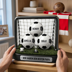 Fußballtor-Personalisierter Holzaufsteller mit Namen Geschenk für Vater