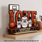Basketballfamilie - Personalisierter Holzaufsteller für Vater