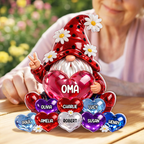 Zwerg und Herzen Personalisierter Acrylaufsteller mit Namen Geschenk für Oma