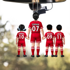 Fußballmama und Kinder Personalisierter Autoanhänger aus Acryl