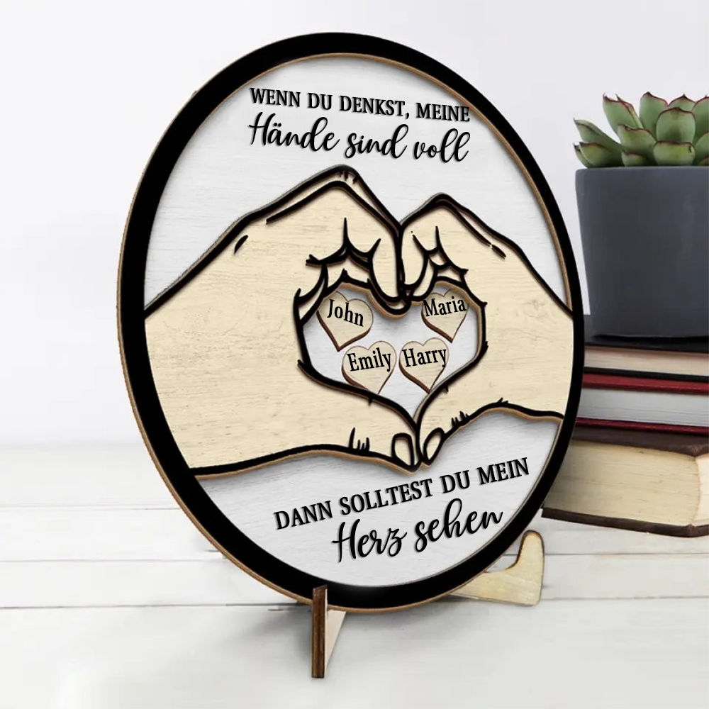 Personalisiertes Holztafel für Familie, Oma und Opa