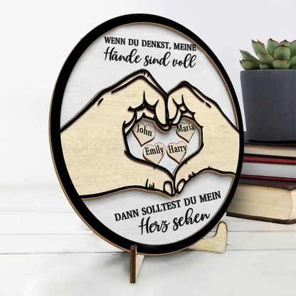 Personalisiertes Holztafel für Familie, Oma und Opa