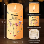 LED-Kerze mit Geburtsblumen  Geschenke für Oma und Mama