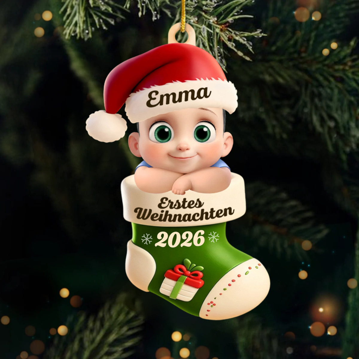 Erstes Weihnachten 2025 - Acrylanhänger Weihnachtsanhänger mit Baby