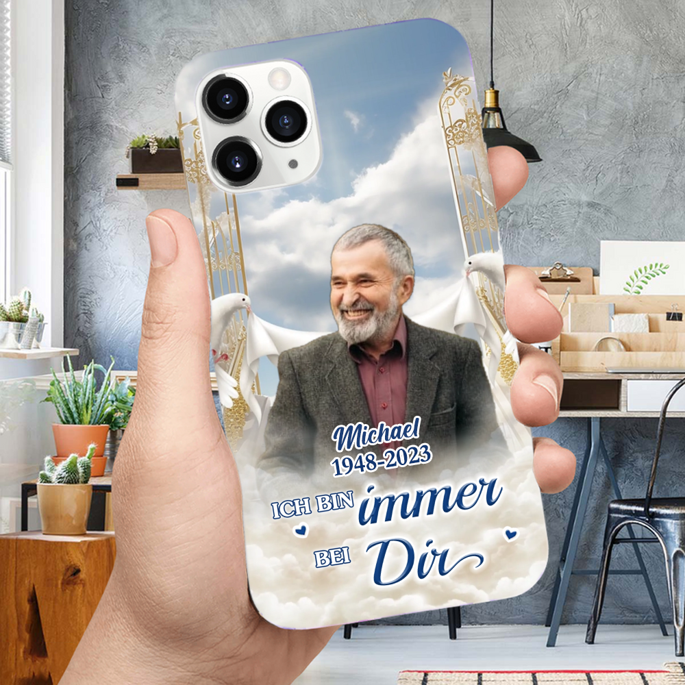 Immer bei dir- Silikonhandyhülle für iPhone und Samsung mit Foto Trauergeschenk
