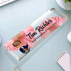 Personalisiertes Acryl-Namensschild mit Blumenmotiv Geschenk für Kollegin