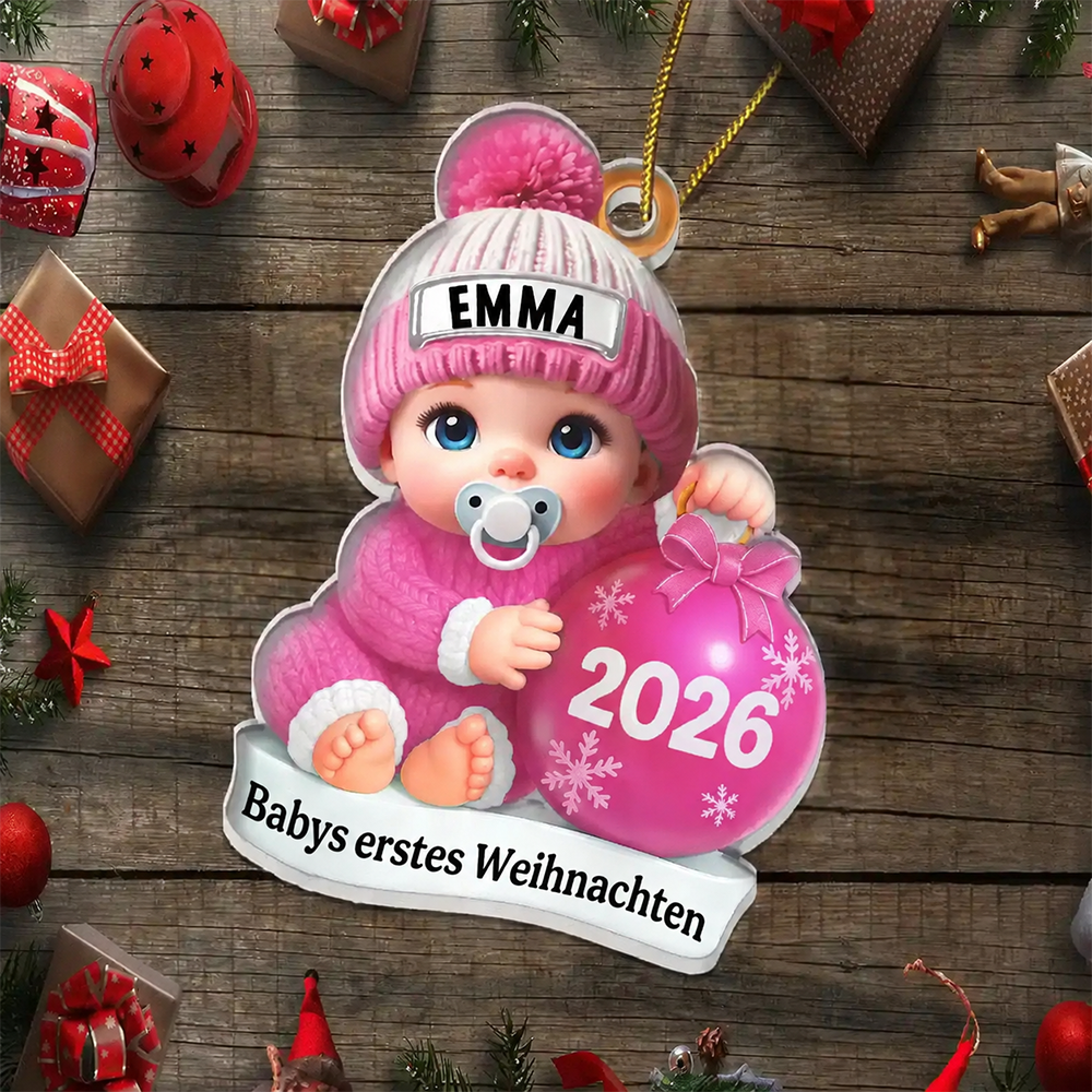 Babys Erstes Weihnachten Personalisierter Acrylanhänger Christbaumschmuck