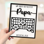 Wir haben den besten Papa- Personalisierter Holzaufsteller mit Fußballtor