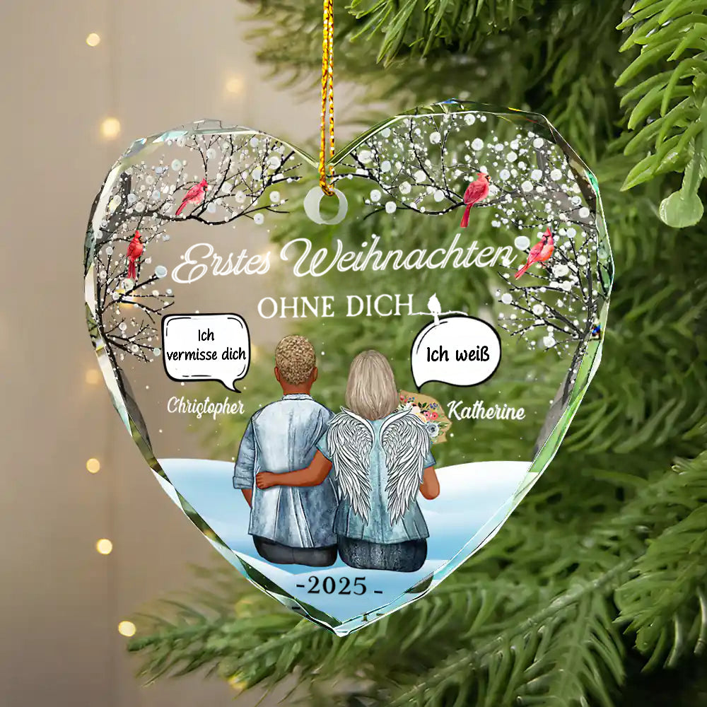 Erstes Weihnachten ohne Dich-Personalisiertes Glasornament Christbaumanhänger Trauergeschenk