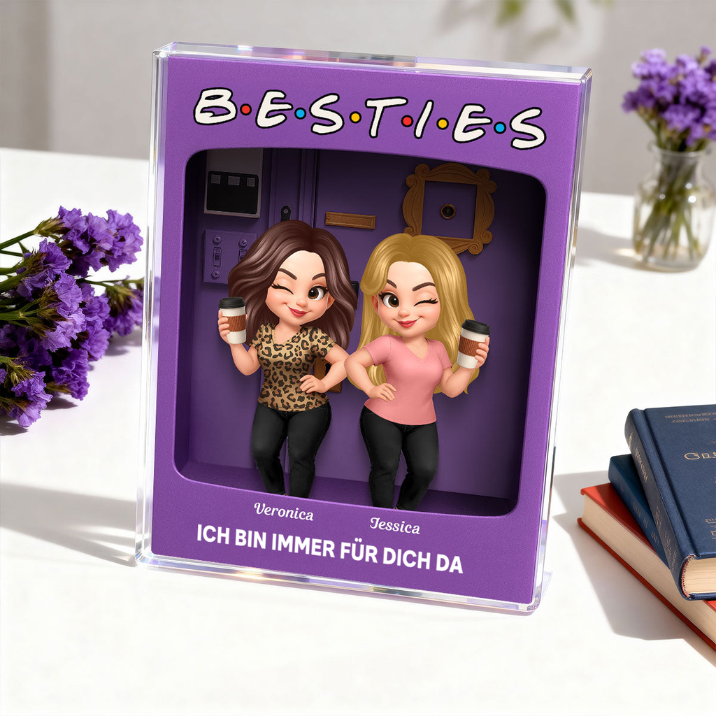 Personalisierter Acrylglas-Aufsteller für Beste Freundinen und Schwester
