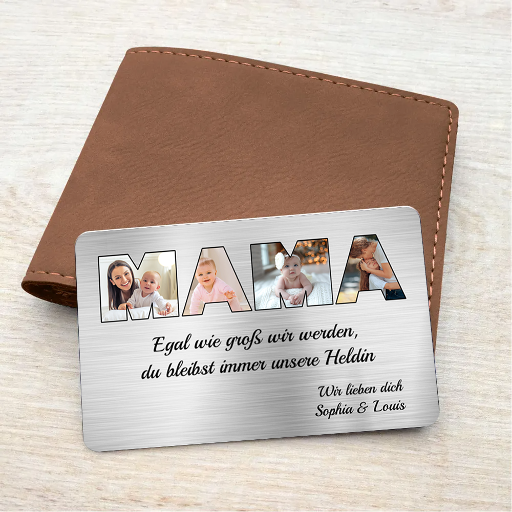 MAMA Foto-Brieftasche-Karte mit Text Geschenk für Mutter