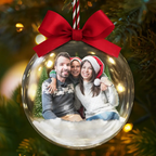 Personalisierte 3D-Acrylkugel – Weihnachtsanhänger mit Foto