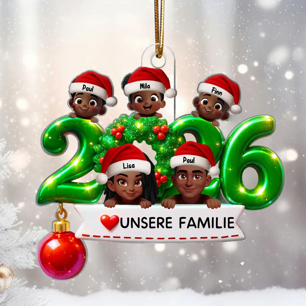 2025 Familie - Acrylornament mit Elten und Kinder Christbaumschmuck