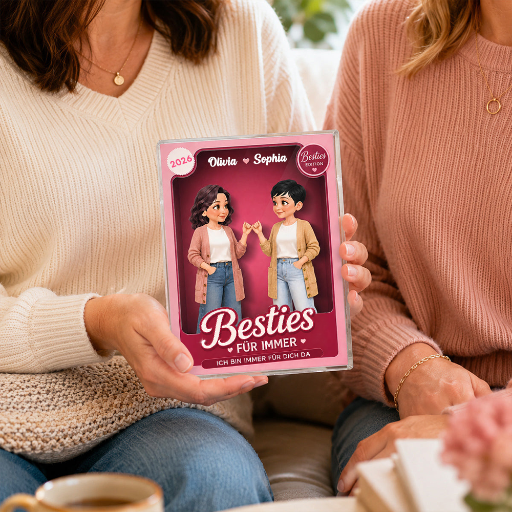 Personalisierter Acrylglas-Aufsteller – Besties für immer
