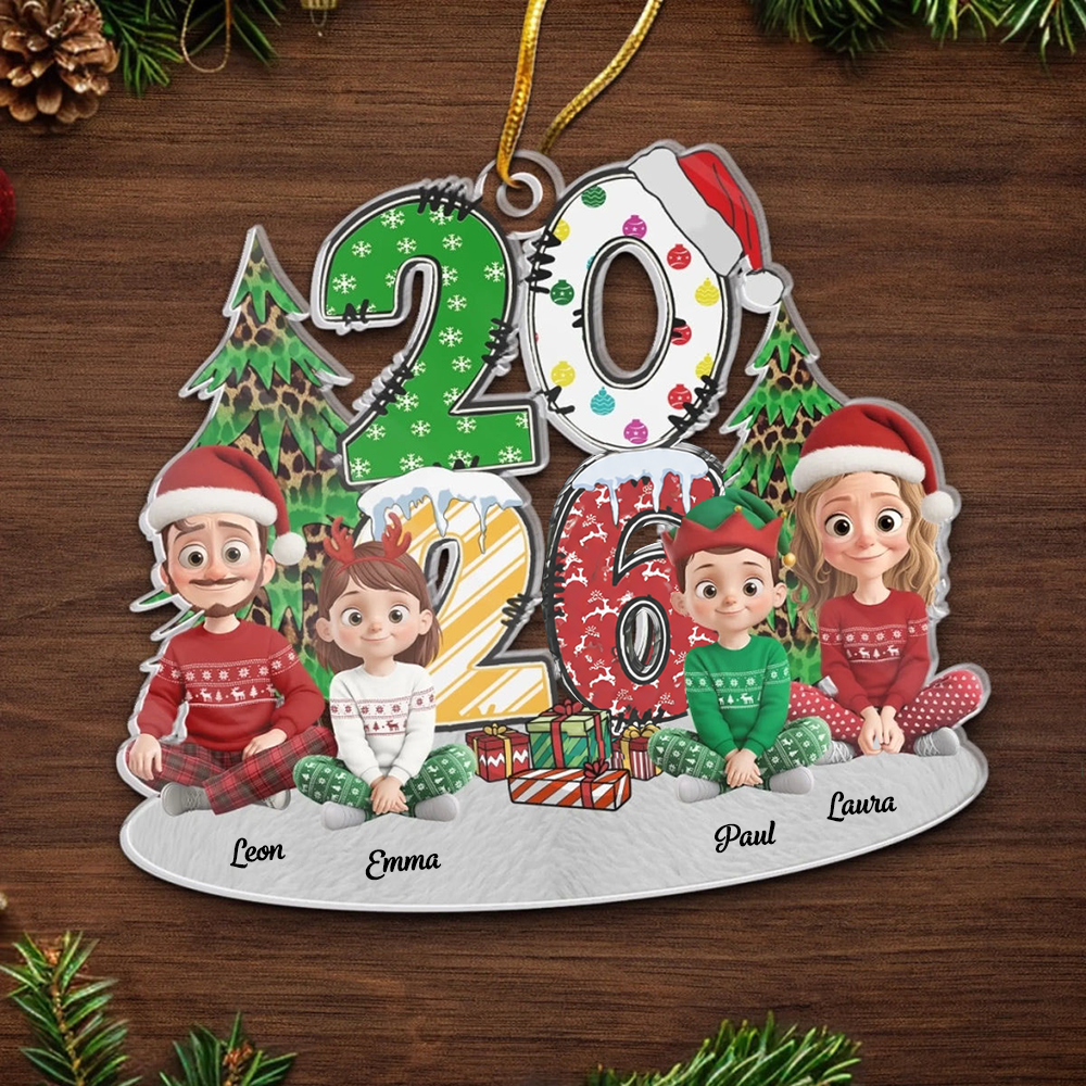 2025 Personalisierter Christbaumanhänger mit Familie Acrylornament