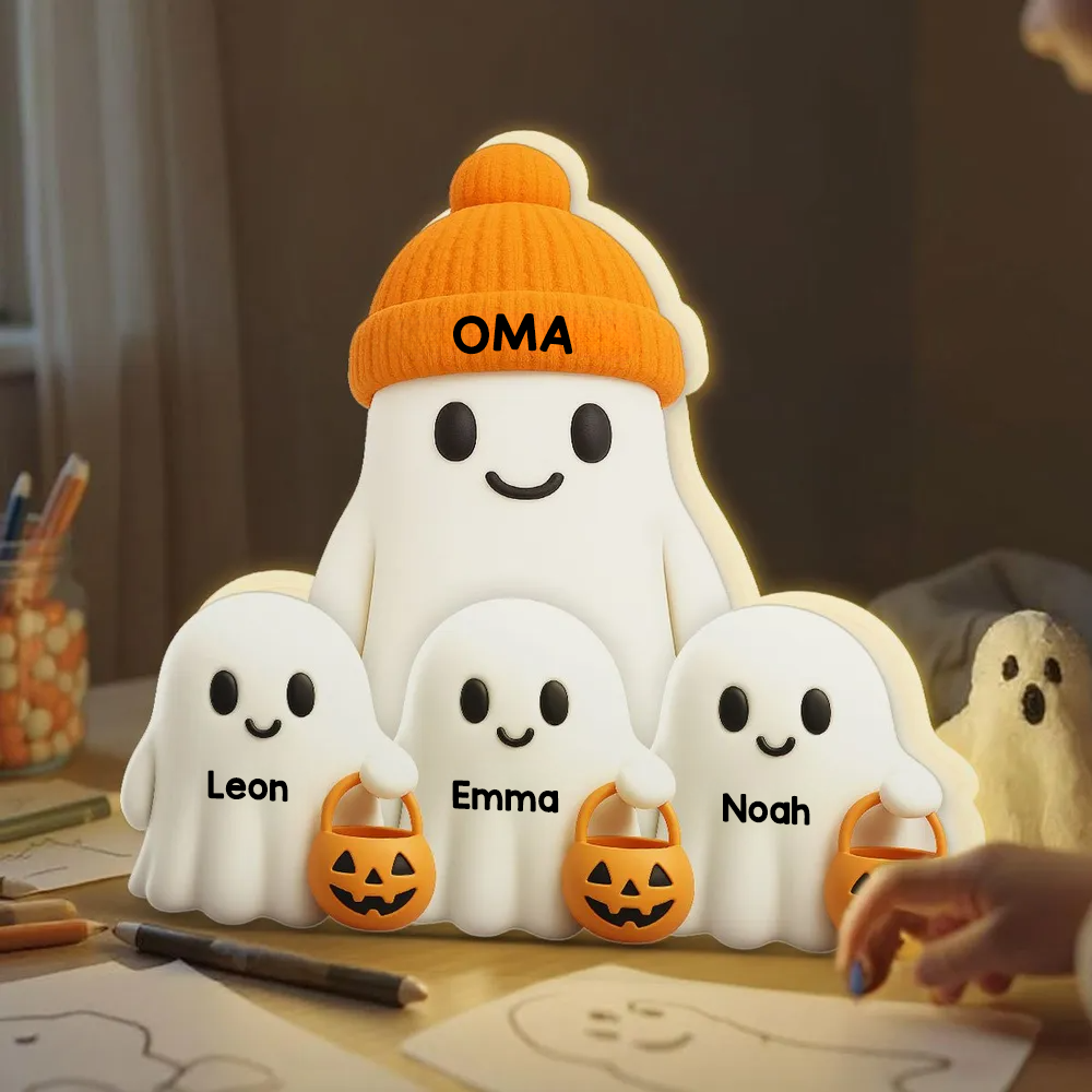 Buh-Personalisierte LED-Lichtbox für Oma – Halloween-Deko mit Namen
