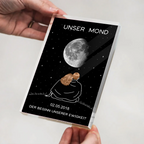 Paar unter dem Mond-Personaliserter Acrylbock mit Mondphase und Namen, Geschenk für Paar