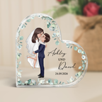 Personalisierter Acrylglas-Aufsteller mit Brautpaar und Namen