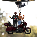 Motorradpaar mit Namen Personalisierter Autoanhänger aus Acryl
