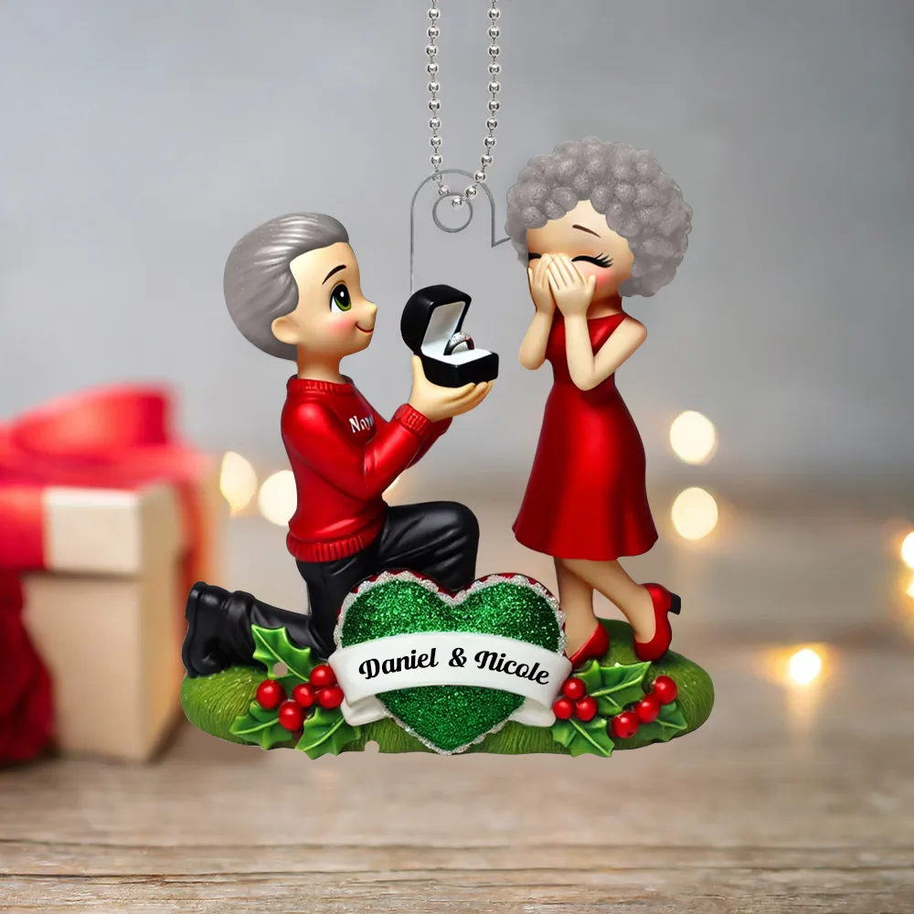 Heiratsantrag - Acrylanhänger mit Namen Geschenk für Paar