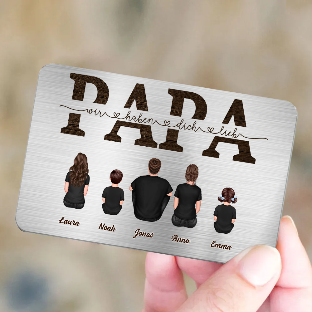 PAPA Brieftasche-Karte mit Familie Wallet Card für Papa und Opa