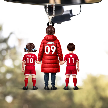 Fußballmama und Kinder-Personalisierter Acrylanhänger´mit Trikots