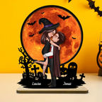 Halloween-Paar Personalisierte Holztafel mit Namen