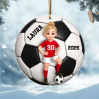 Personalisierter Acrylanhänger mit Fußballkind Geschenk für Junge und Mädchen