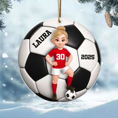 Personalisierter Acrylanhänger mit Fußballkind Geschenk für Junge und Mädchen