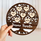 Personalisierte Holzplakette mit Familienbaum Geschenk für Familie